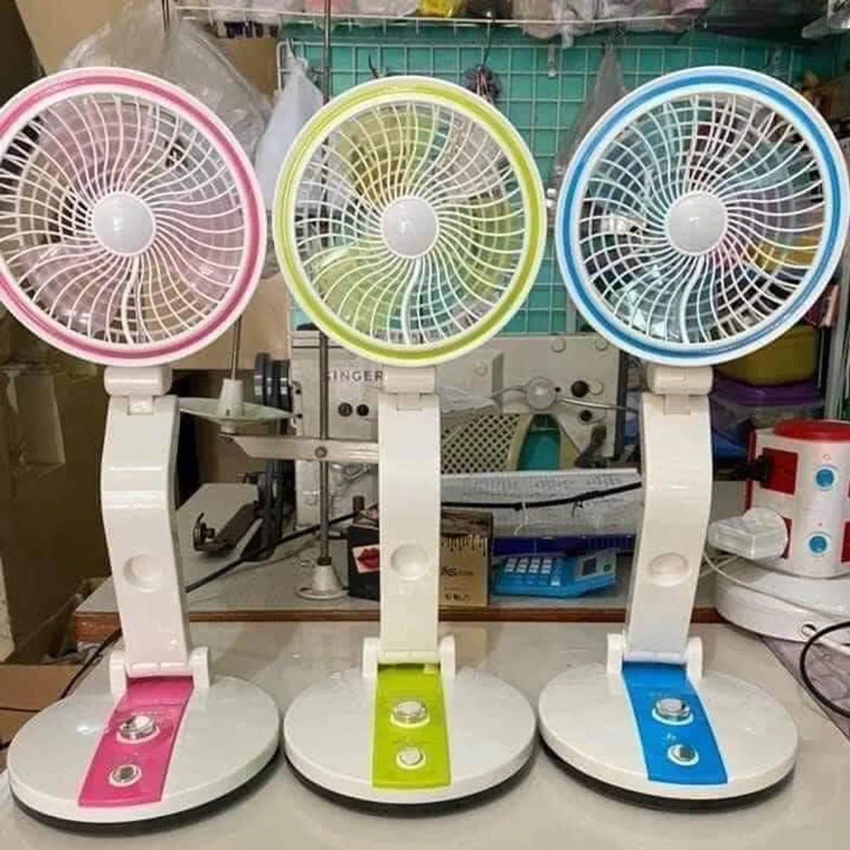 RECHARGEABLE & FOLDABLE FAN WITH LIGHT - Image 3